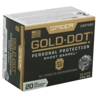 SPEER GOLD DOT SHORT BBL AMO 45 AUTO 230 GDHP 20RD (10 BOX CASE)