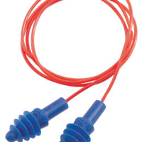 Howard Leight R01521 Corded Ear Plugs Air Soft Foam 27 dB Behind The Neck Blue Ear Buds with Orange Cord Adult 2 Pair