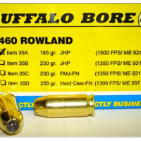 Buffalo Bore Ammunition 35A20 Personal Defense Strictly Business 460Rowland 185gr Jacket Hollow Point 20 Per Box/12 Case