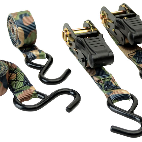 HME RS4PK Camouflage Ratchet Tie Down Straps Camouflage 4 Pack