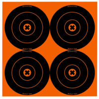 Birchwood Casey 36612 Big Burst Revealing Target Self-Adhesive Paper Black/Orange 6" Bullseye 12 Pack