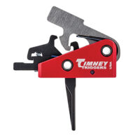 Timney Triggers 662SST Targa Short Trigger Two-Stage Straight Trigger with 2 lbs Draw Weight & Black/Red Finish for AR-Platform