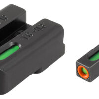 TruGlo TG13HP1PC TFX Pro Black | Green Tritium & Fiber Optic Orange Outline Front Sight Green Tritium & Fiber Optic Rear Sight
