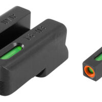 TruGlo TG13NV1PC TFX Pro Black | Green Tritium & Fiber Optic Orange Outline Front Sight Green Tritium & Fiber Optic Rear Sight