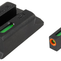 TruGlo TG13RS1PC TFX Pro Black | Green Tritium & Fiber Optic Orange Outline Front Sight Green Tritium & Fiber Optic Rear Sight