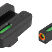 TruGlo TG13XD1PC TFX Pro Black | Green Tritium & Fiber Optic Orange Outline Front Sight Green Tritium & Fiber Optic Rear Sight