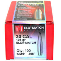Hornady 30951 ELD Match 30 Cal .308 195 gr Extremely Low Drag Match 100 Per Box/ 15 Case