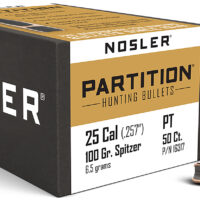 Nosler 16317 Partition 25Cal 100gr Spitzer 50/Box