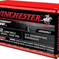 Winchester Ammo S22LRFSP Varmint HE 22LR 37gr 3/1 Segmenting Expansion 50 Per Box/20 Case