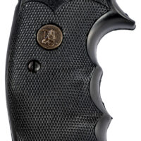 Pachmayr 03265 Gripper Professional Grip Checkered Black Rubber with Finger Grooves for S&W K/L Frame with Square Butt