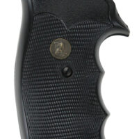 Pachmayr 03266 Gripper Grip Checkered Black Rubber with Finger Grooves for S&W K/L Frame with Round Butt