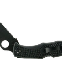 Spyderco C10PSBBK Endura 4 Lightweight 3.75" Folding Clip Point Part Serrated Black TiCN VG-10 SS Blade Black Textured FRN Handle Includes Pocket Clip