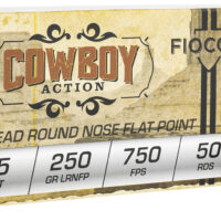 Fiocchi 45LCCA Cowboy Action 45Colt 250gr Lead Round Nose Flat Point 50 Per Box/10 Case