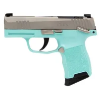 SIG SAUER P365-380 MS HGA 380 AUTO 3.1IN BBL XR3 NICKEL SLIDE TURQUOISE POLY GRIP 2-10RD MAGS OR