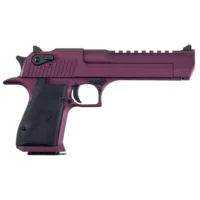 Magnum Research DE50BKC Desert Eagle Black Cherry 50 AE 7+1 6" Black Barrel, Metallic Black Cherry Cerakote Serrated Slide, Aluminum Frame w/Picatinny Rail & Beavertail Black Rubber Grips