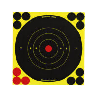 Birchwood Casey 34512 Shoot-N-C Reactive Target Self-Adhesive Paper Black/Yellow/Red 6" Bullseye 12 Pack