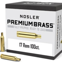 Nosler 10128 Premium Brass Unprimed Cases 17Rem Rifle Brass 100/Box