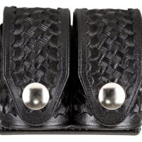 HKS 203BMBN SpeedLoader Case Double Medium Black Hytrel Belt Loop Belts 2.25" Wide