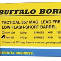 Buffalo Bore Ammunition 19I20 Buffalo-Barnes Strictly Business 357Mag 140gr Barnes VOR-TX XPB Lead Free 20 Per Box/12 Case