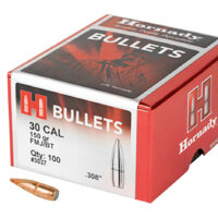 Hornady 3037 Traditional 30 Cal .308 150 gr Full Metal Jacket Boat Tail 100 Per Box/ 15 Case