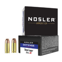 Nosler 38432 Defense Handgun 9mmLuger+P 124gr Bonded Performance Jacketed Hollow Point 20 Per Box/10 Case