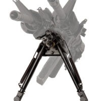 Blackhawk 71BP09BK Sportster Pivot + Traverse Bipod 6"-9"Black Anodized Metal, Sling Swivel Attached, Rubber Feet