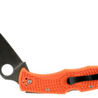 Spyderco C10FPOR Endura 4 Lightweight 3.75" Folding Clip Point Plain VG-10 SS Blade Orange Bi-Directional Texturing FRN Handle Includes Pocket Clip