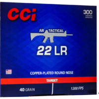 CCI 956 AR Tactical 22LR 40gr Copper Plated Round Nose 300 Per Box/10 Case
