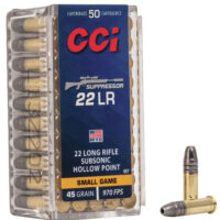 CCI 957 Suppressor Small Game 22LR 45gr Lead Hollow Point 50 Per Box/100 Case
