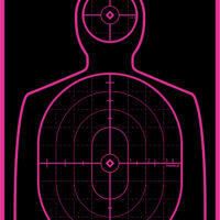 TruGlo TG13P6 Tru-See Handgun Target Self-Adhesive Heavy Paper Black/Pink 12"x18" Silhouette 6 Pack