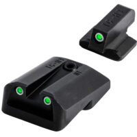 TruGlo TG231G1A Tritium Green Tritium Front & Rear/Black Nitride Fortress Frame, Compatible w/Glock 42/43/43X/48 Except MOS, Front Post/Rear Dovetail Mount