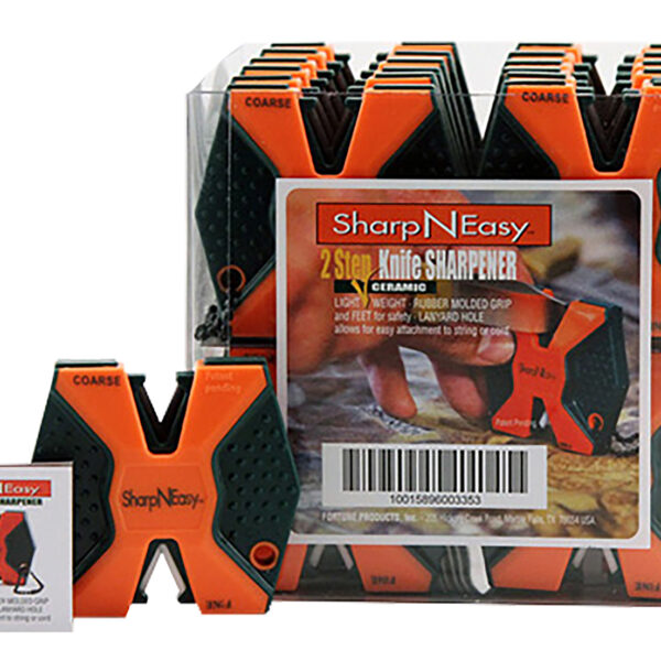 AccuSharp 335CD SharpNEasy 2-Step Sharpener Hand Held Fine/Coarse Ceramic Stone Sharpener Black/Orange Plastic 24