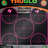 TruGlo TG11P6 Tru-See 5-Bull Target Self-Adhesive Heavy Paper Black/Pink 12"x12" 6 Pack