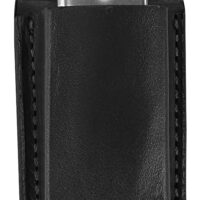 Bianchi 18056 Open Top Mag Pouch Single Black Leather Belt Clip, Belts 1.75" Wide Compatible w/Glock 17/19/22/23/30/S&W 9/40F/M&P 9/40