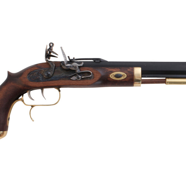 Traditions P1090 Trapper  SAO 50 Cal Flintlock 9.75" 1rd Blued Frame & Barrel Hardwood Grip