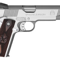 Springfield Armory PX9151LCA 1911 Loaded *CA Compliant 45 ACP 7+1 5" Stainless Match Grade Barrel, Serrated Slide & Frame w/Beavertail, Crossed Cannon Cocobolo Grip