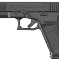 Glock UV2050203MOS G20 V MOS Standard 10mm Auto 15+1 4.61" Black Barrel, Black nDLC Steel Optic Ready/Serrated Slide, Black Polymer Frame w/Accessory Rail, Interchangeable Backstrap, Ambidextrous