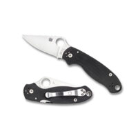 Spyderco C223GP Para 3 2.95" Folding Clip Point Plain Satin CPM S45VN SS Blade/ Black G10 Handle Includes Pocket Clip