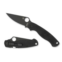 Spyderco C81GPBK2 Para Military 2 3.42" Folding Plain Black DLC CPM S45VN SS Blade/Black Textured G10 Handle Includes Pocket Clip