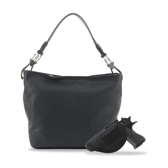 JESSIE & JAMES ELENA CONCEALED CARRY LOCK AND KEY SATCHEL 9 H X 12 W X 4.5 D ( BLACK )