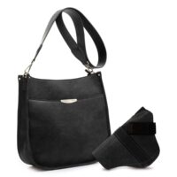 JESSIE & JAMES AVA CONCEALED CARRY LOCK AND KEY CROSSBODY HANDBAG 11 H X 11.5 W X 2.75 D ( BLACK )