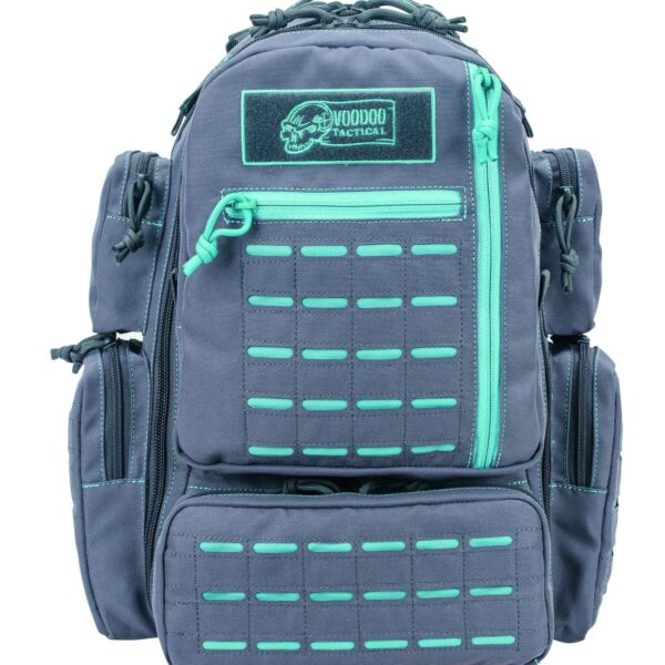VOODOO TACTICAL MINI TOBAGO PACK WITH DIE CUT MOLLE (GRAY WITH TEAL STITCHING)