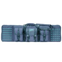 VOODOO TACTICAL 42" PADDED WEAPONS CASE WITH DIE CUT MOLLE (GRAY WITH TEAL)