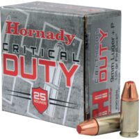 HORNADY CRITICAL DUTY AMO 9MM+P 135GR FLEXLOCK 25RD (10 BOX CASE)